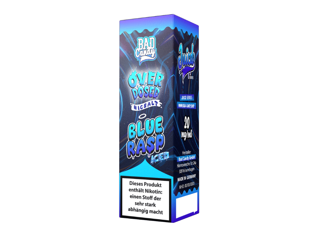 Bad Candy Liquids - Juicd - Overdosed Blue Rasp - Nikotinsalz Liquid 20 mg/ml 10er Packung