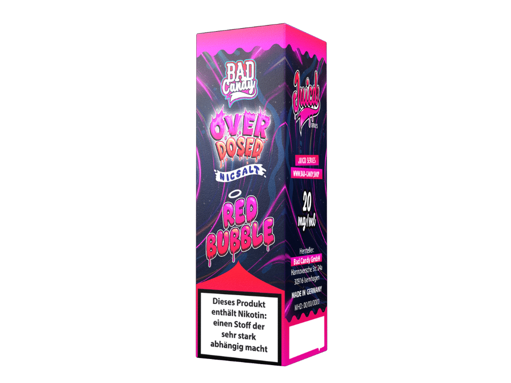 Bad Candy Liquids - Juicd - Overdosed Red Bubble - Nikotinsalz Liquid 20 mg/ml 10er Packung