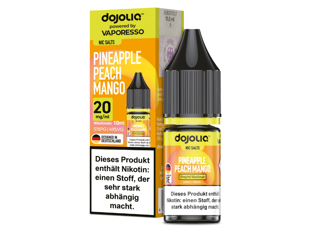 Vaporesso - Dojoliq - Pineapple Peach Mango - Nikotinsalz Liquid 20 mg/ml 10er Packung