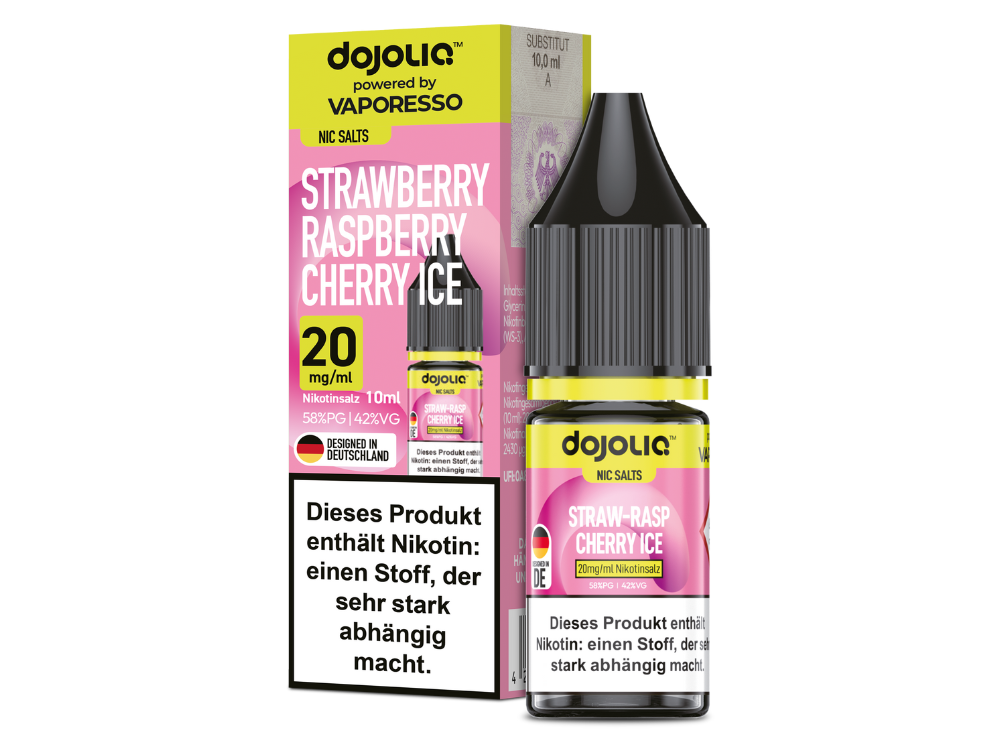 Vaporesso - Dojoliq - Strawberry Raspberry Cherry Ice - Nikotinsalz Liquid 20 mg/ml 10er Packung