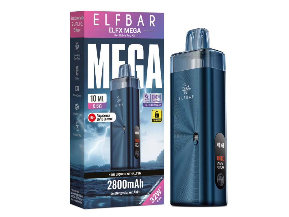 Elfbar - Elfx Mega E-Zigaretten Set Navy 5er Packung