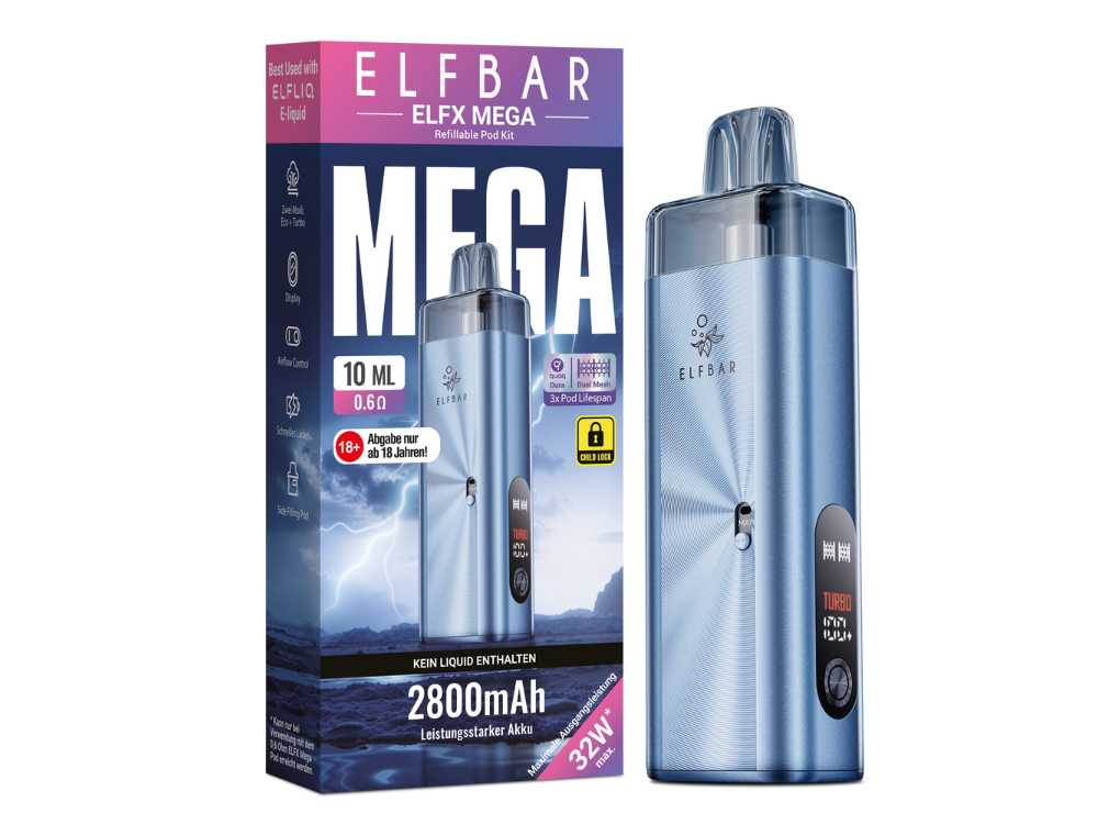 Elfbar - Elfx Mega E-Zigaretten Set Cyan