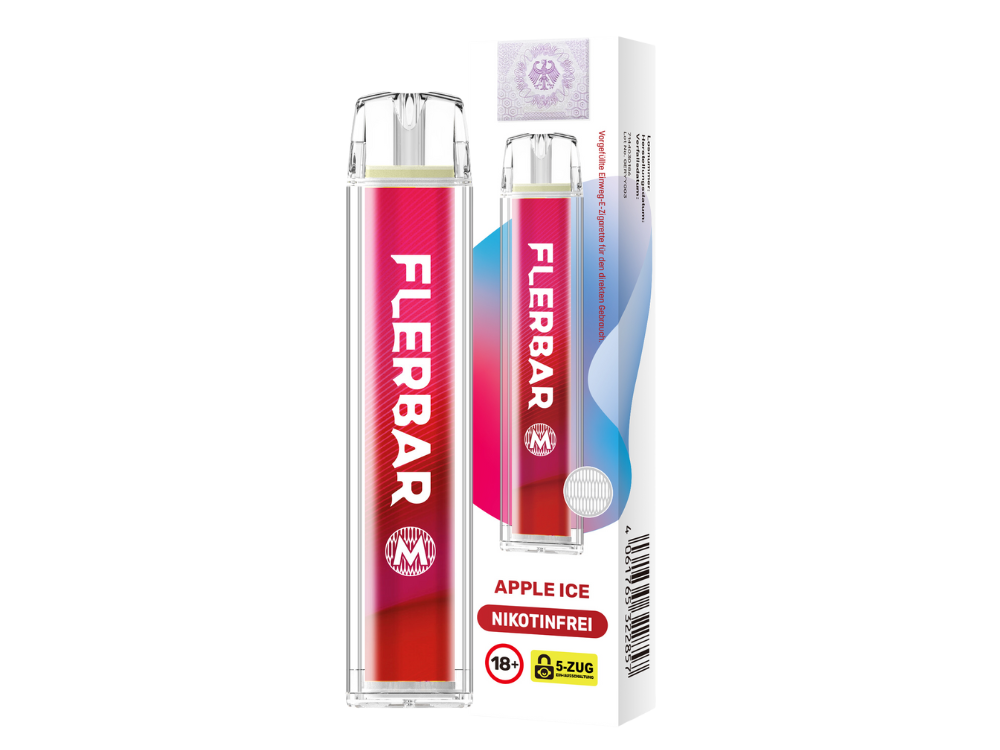 Flerbar - M Einweg E-Zigarette - Apple Ice 0 mg/ml