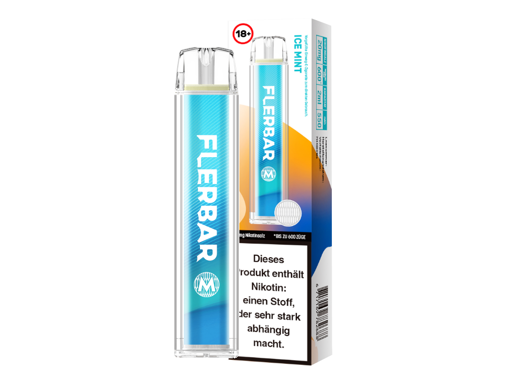 Flerbar - M Einweg E-Zigarette - Ice Mint 20 mg/ml