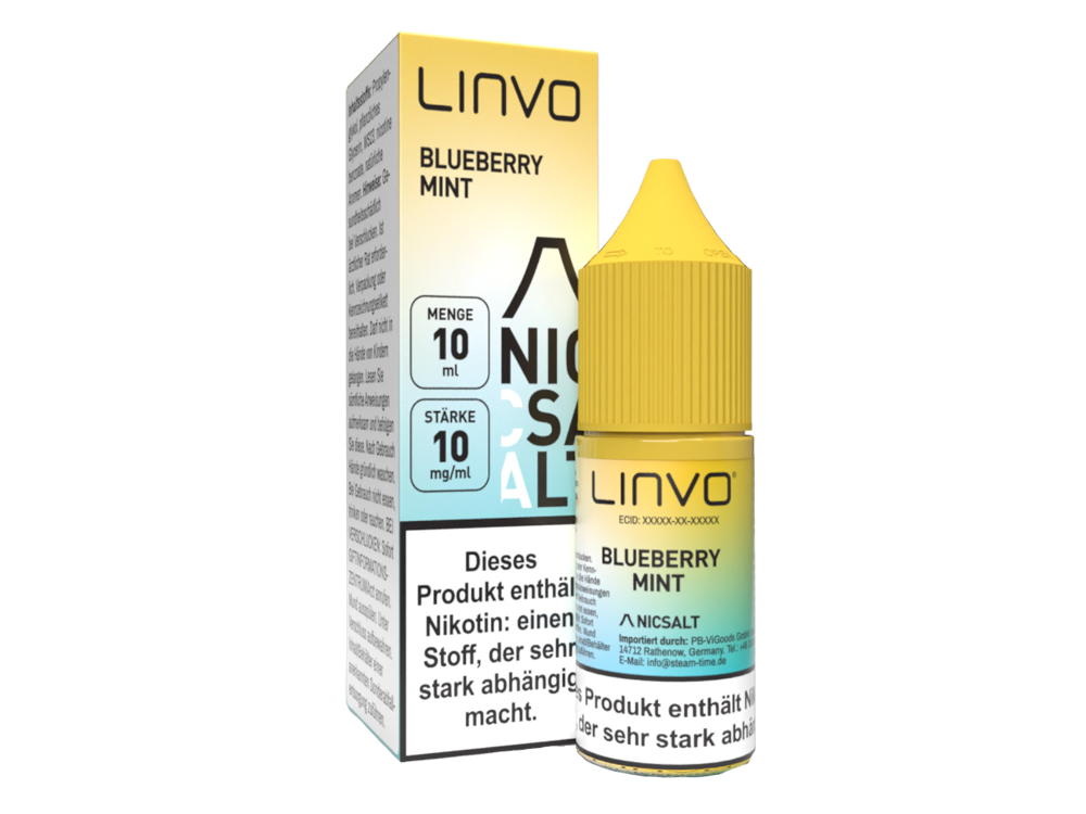 Linvo - Blueberry Mint - Nikotinsalz Liquid 10 mg/ml 10er Packung