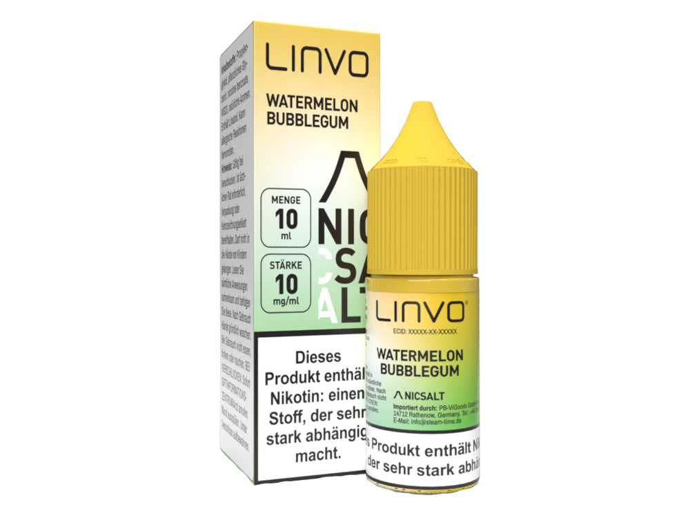 Linvo - Watermelon Bubblegum - Nikotinsalz Liquid 10 mg/ml