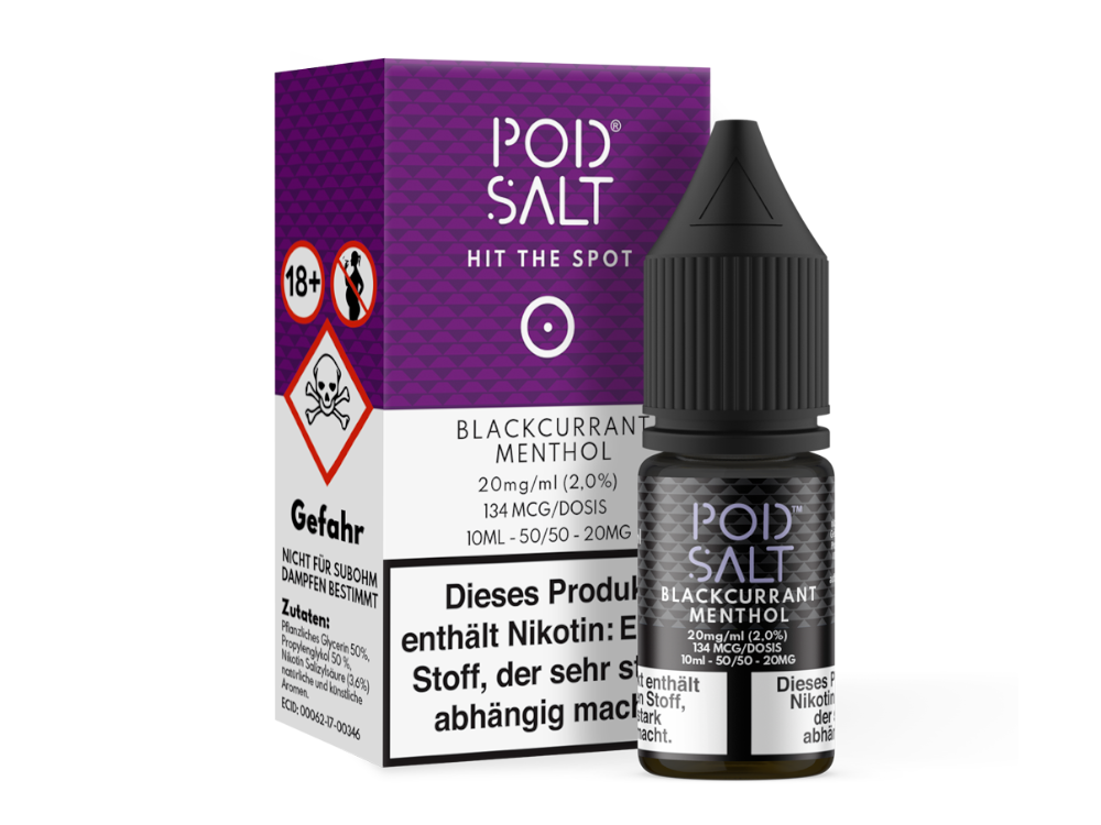 Pod Salt - Blackcurrant Menthol - Nikotinsalz Liquid 20 mg/ml 5er Packung