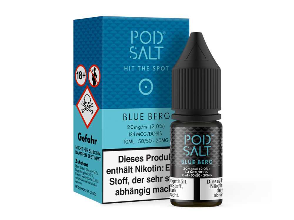 Pod Salt - Blue Berg - Nikotinsalz Liquid 20 mg/ml 5er Packung