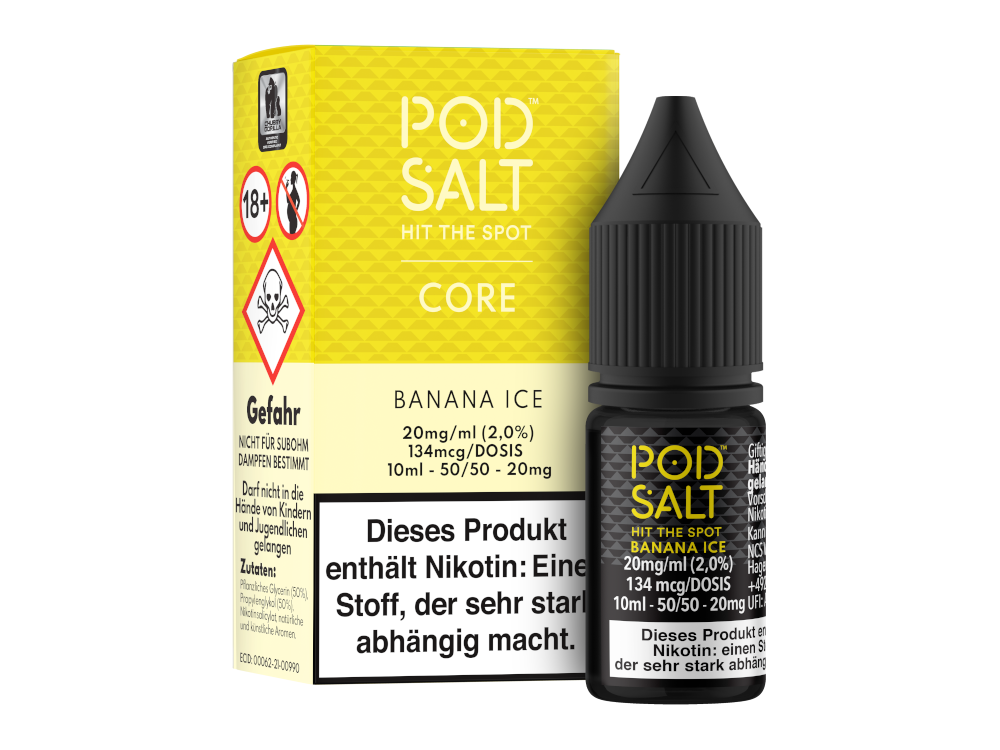 Pod Salt Core - Banana Ice - Nikotinsalz Liquid 20 mg/ml 5er Packung