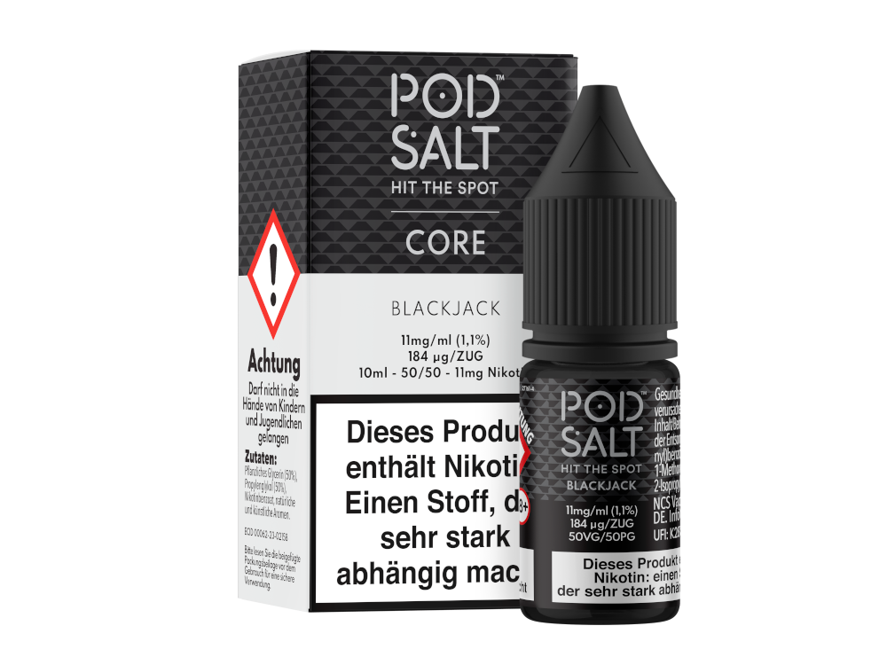 Pod Salt Core - Blackjack - Nikotinsalz Liquid 11 mg/ml 5er Packung