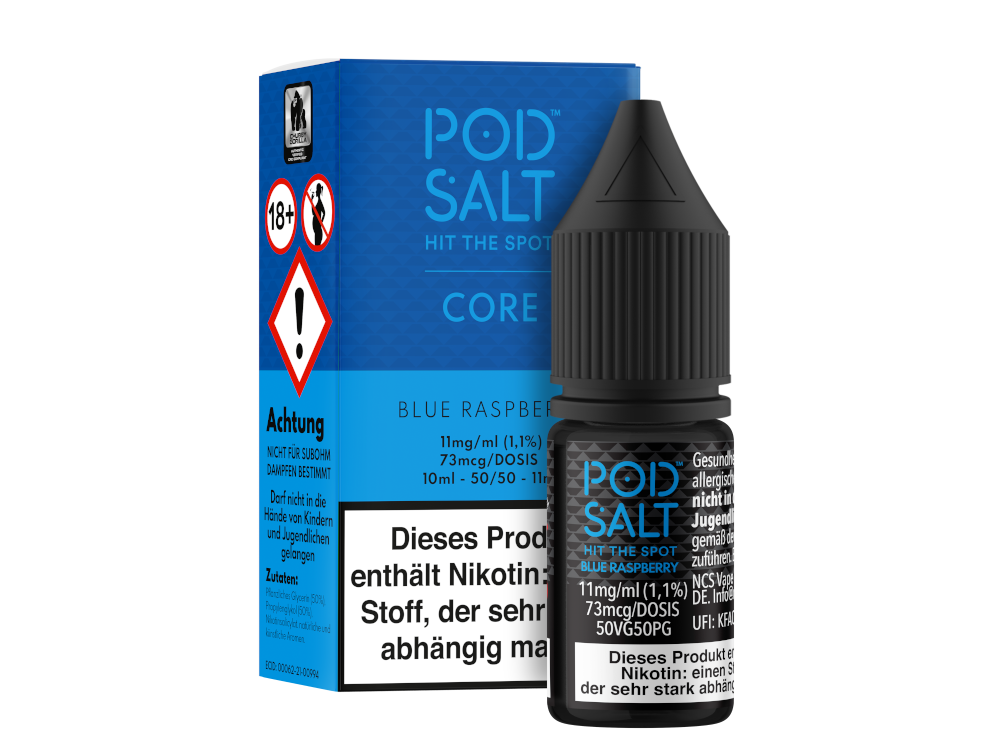 Pod Salt Core - Blue Raspberry - Nikotinsalz Liquid 11 mg/ml 5er Packung
