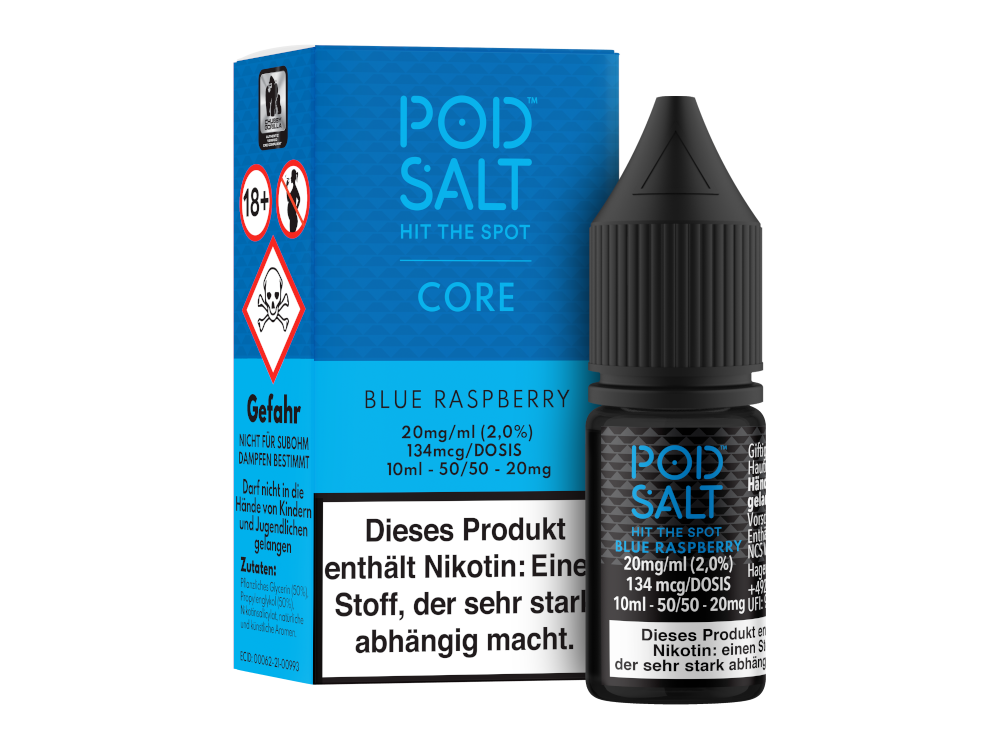 Pod Salt Core - Blue Raspberry - Nikotinsalz Liquid 20 mg/ml