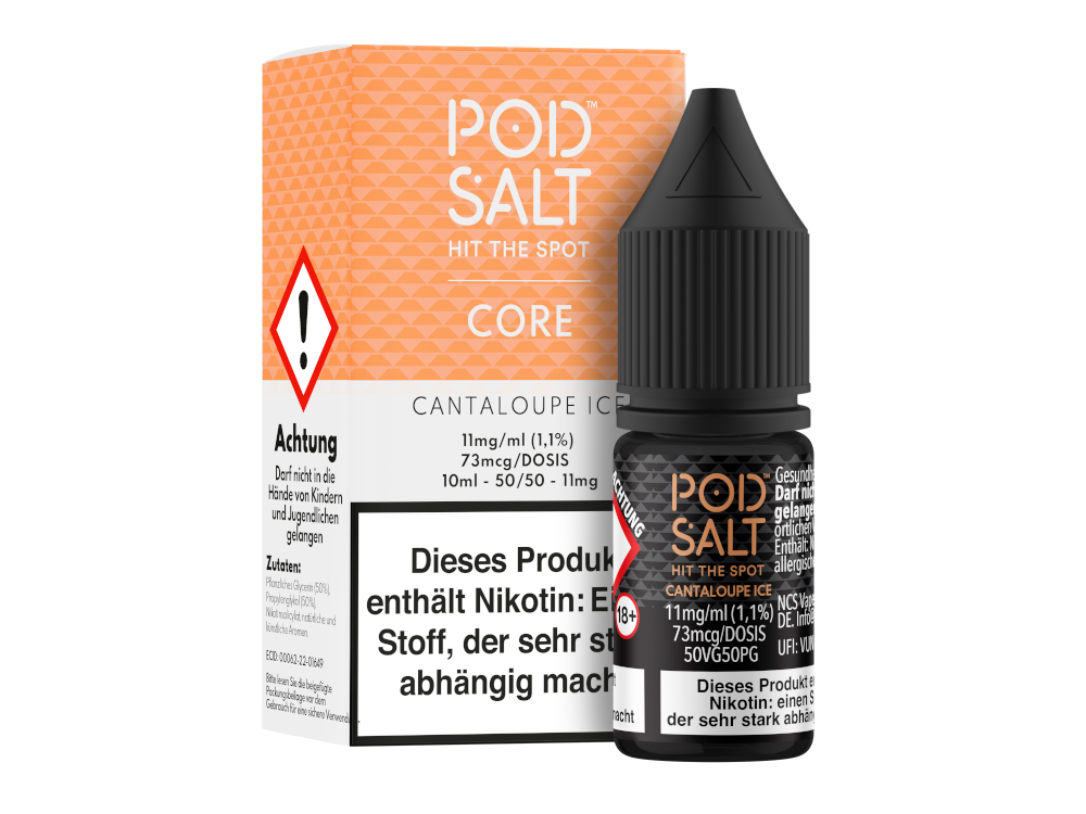 Pod Salt Core - Cantaloupe Ice - Nikotinsalz Liquid 11 mg/ml 5er Packung