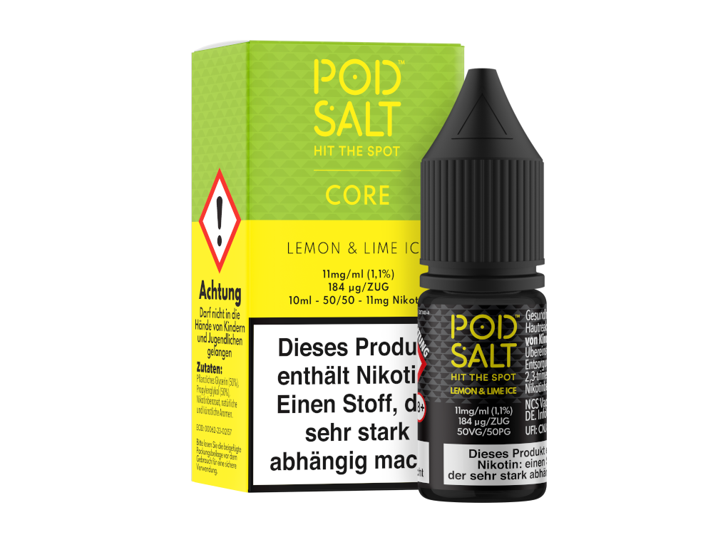 Pod Salt Core - Lemon & Lime Ice - Nikotinsalz Liquid 11 mg/ml