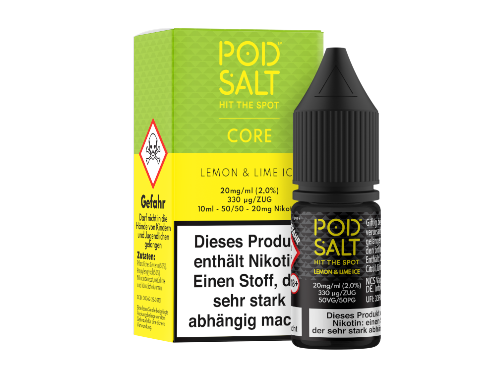 Pod Salt Core - Lemon & Lime Ice - Nikotinsalz Liquid 20 mg/ml 5er Packung