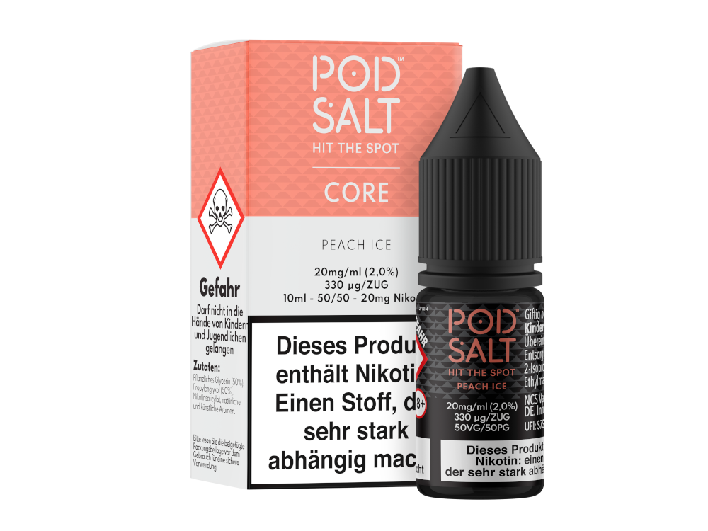 Pod Salt Core - Peach Ice - Nikotinsalz Liquid 20 mg/ml