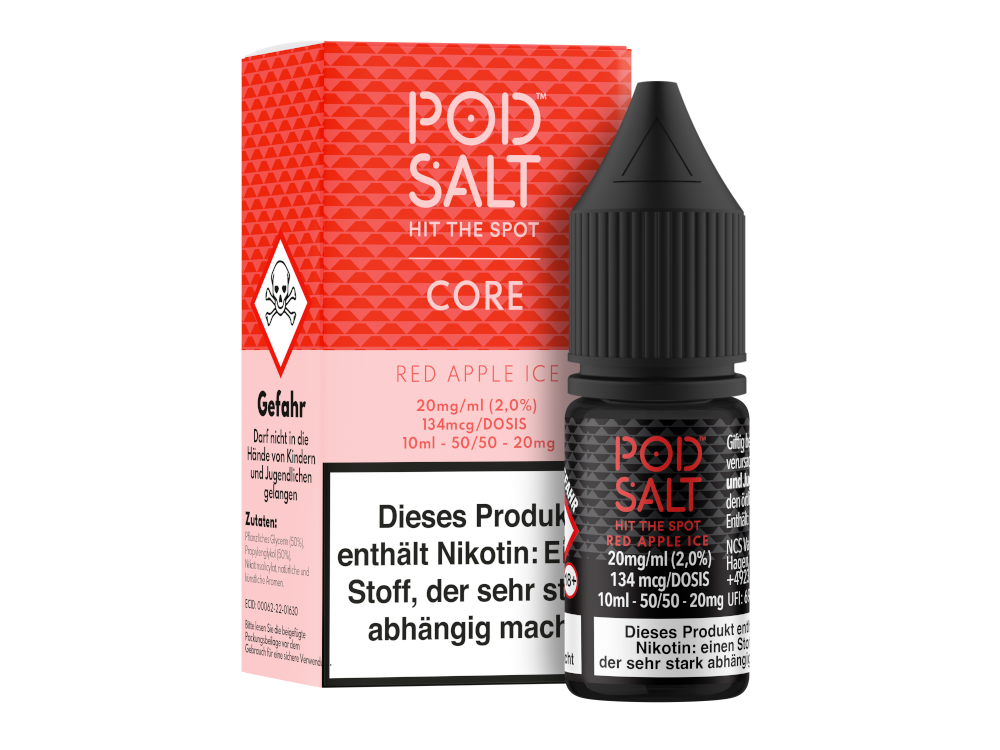 Pod Salt Core - Red Apple Ice - Nikotinsalz Liquid 20 mg/ml 5er Packung