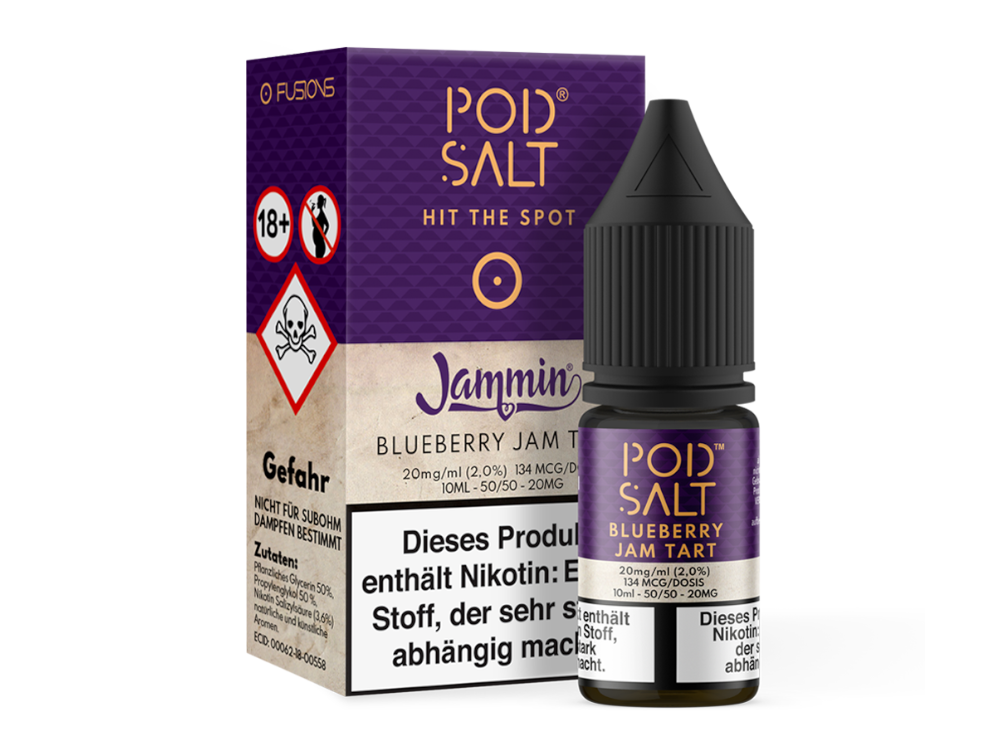 Pod Salt Fusion - Blueberry Jam Tart - Nikotinsalz Liquid 20 mg/ml