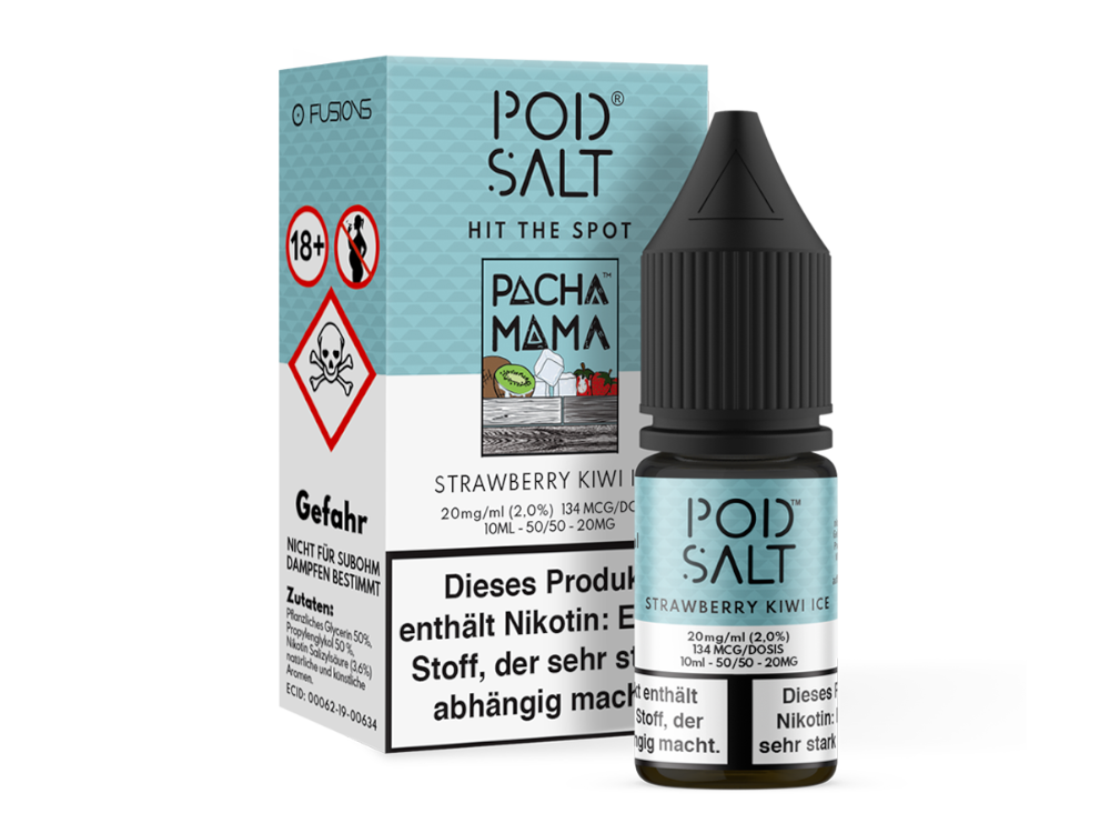 Pod Salt Fusion - Strawberry Kiwi Ice - Nikotinsalz Liquid 20 mg/ml 5er Packung