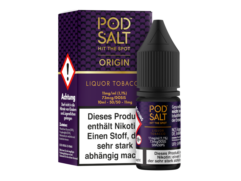 Pod Salt Origin - Liquor Tobacco - Nikotinsalz Liquid 11 mg/ml
