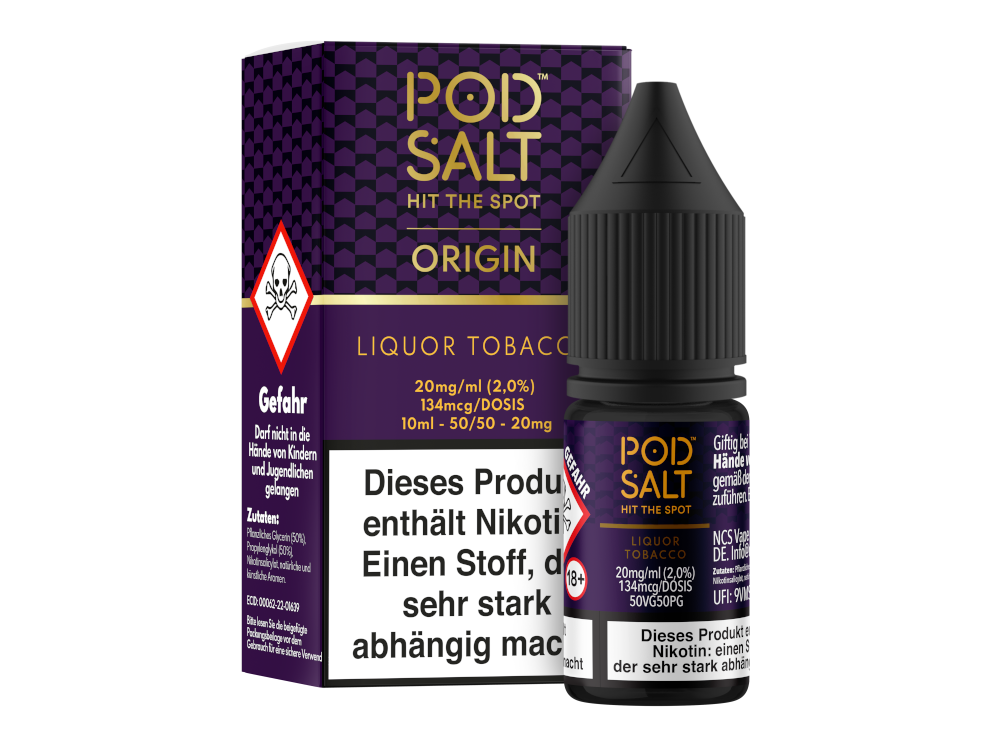 Pod Salt Origin - Liquor Tobacco - Nikotinsalz Liquid 20 mg/ml