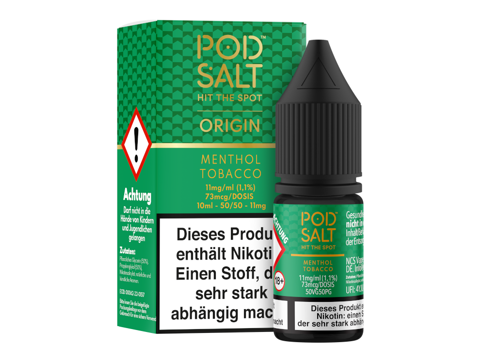 Pod Salt Origin - Menthol Tobacco - Nikotinsalz Liquid 11 mg/ml