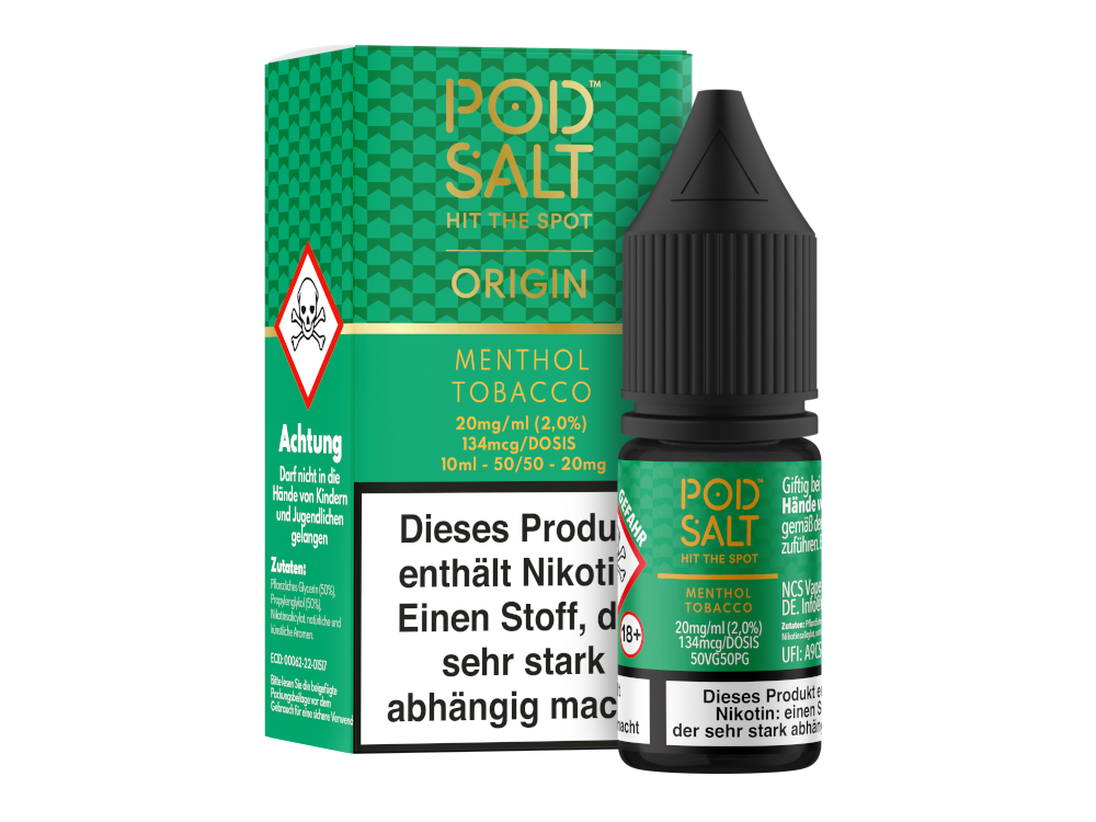 Pod Salt Origin - Menthol Tobacco - Nikotinsalz Liquid 20 mg/ml 5er Packung
