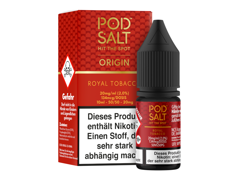 Pod Salt Origin - Royal Tobacco - Nikotinsalz Liquid 20 mg/ml 5er Packung