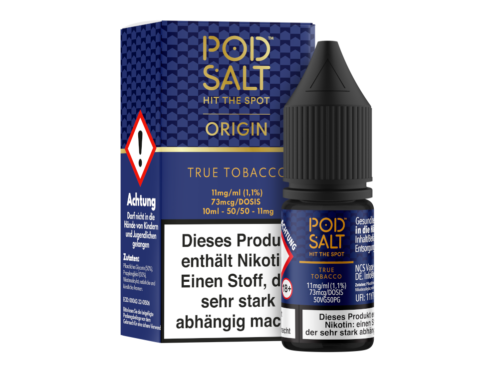 Pod Salt Origin - True Tobacco - Nikotinsalz Liquid 11 mg/ml