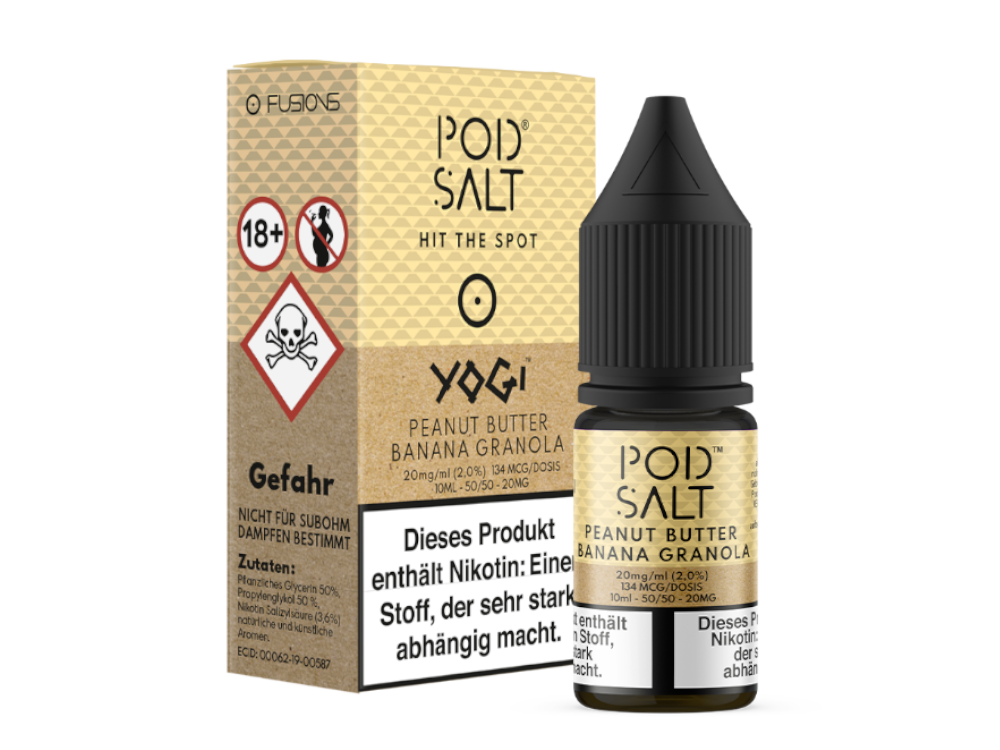 Pod Salt Fusion - Peanut Butter Banana Granola - Nikotinsalz Liquid 20 mg/ml 5er Packung
