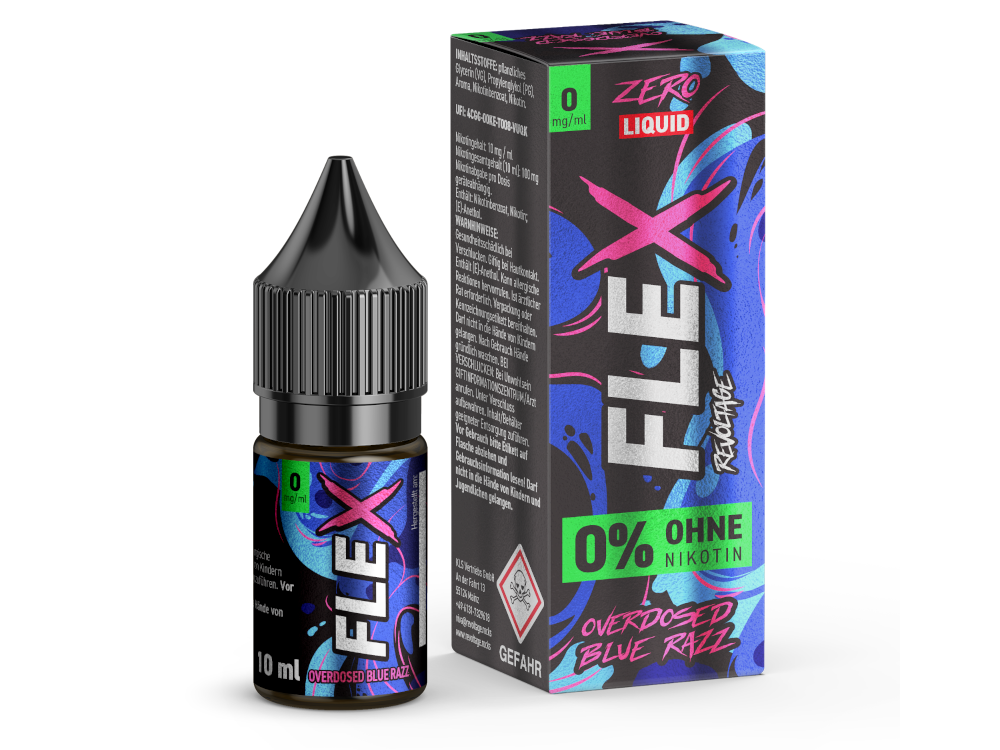 Revoltage - FLEX - Overdosed Blue Razz - Nikotinsalz Liquid 0 mg/ml 15er Packung
