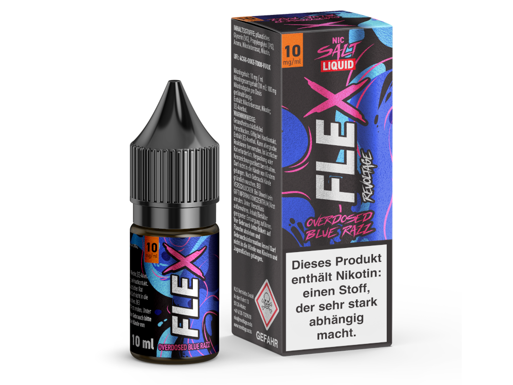 Revoltage - FLEX - Overdosed Blue Razz - Nikotinsalz Liquid 10 mg/ml 15er Packung