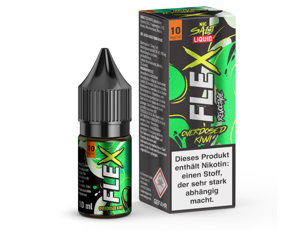 Revoltage - FLEX - Overdosed Kiwi - Nikotinsalz Liquid 10 mg/ml 15er Packung