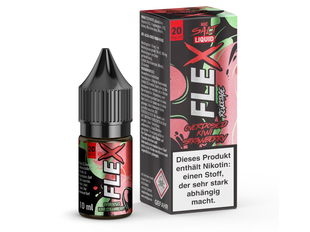 Revoltage - FLEX - Overdosed Kiwi Strawberry - Nikotinsalz Liquid 20 mg/ml 15er Packung