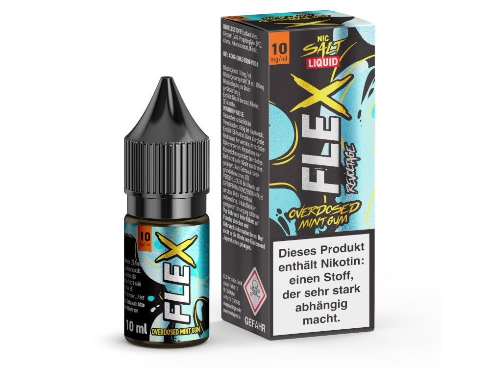 Revoltage - FLEX - Overdosed Mint Gum - Nikotinsalz Liquid 10 mg/ml 15er Packung
