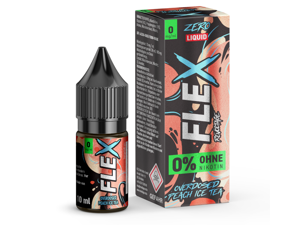 Revoltage - FLEX - Overdosed Peach Ice Tea - Nikotinsalz Liquid 0 mg/ml