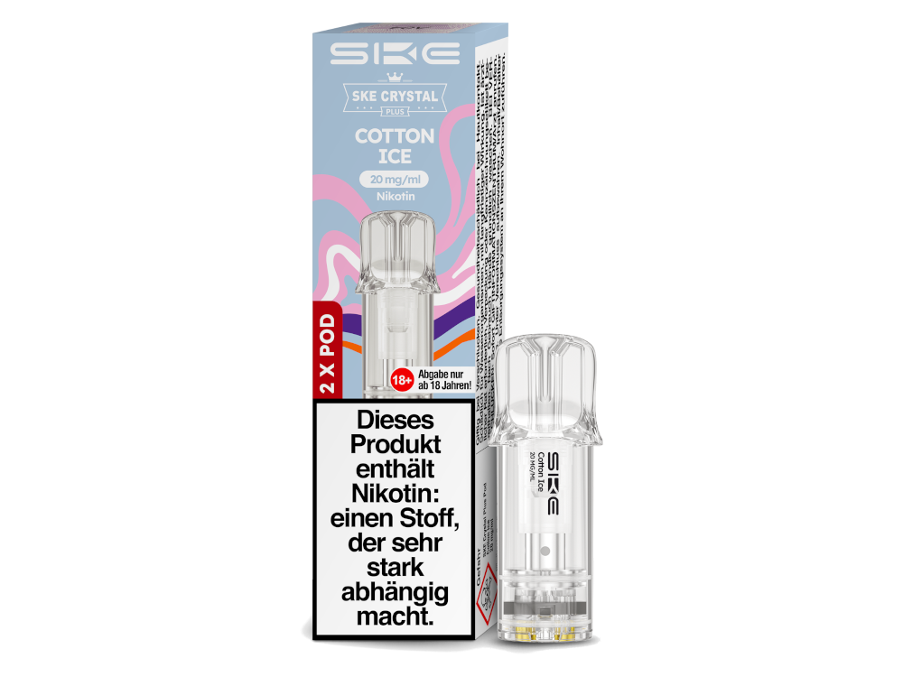 SKE - Crystal Plus Pod Cotton Ice 20 mg/ml (2 Stück pro Packung) 10er Packung