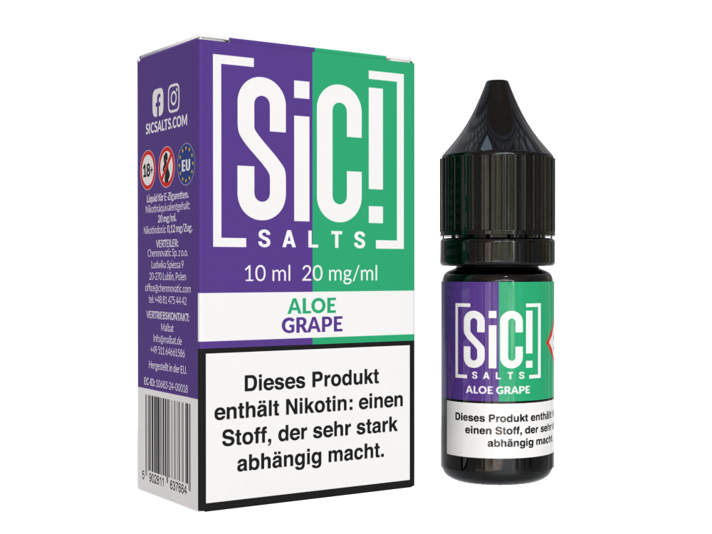 SiC! Salts - Aloe Grape - Nikotinsalz Liquid 20 mg/ml 5er Packung