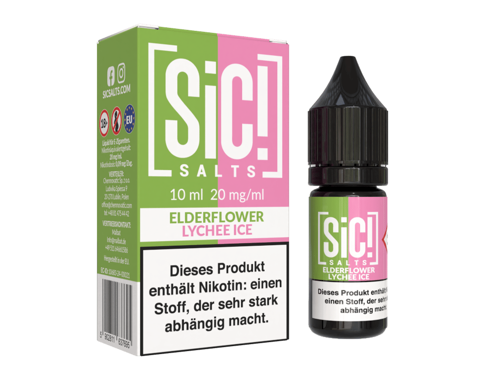 SiC! Salts - Elderflower Lychee Ice - Nikotinsalz Liquid 20 mg/ml 5er Packung