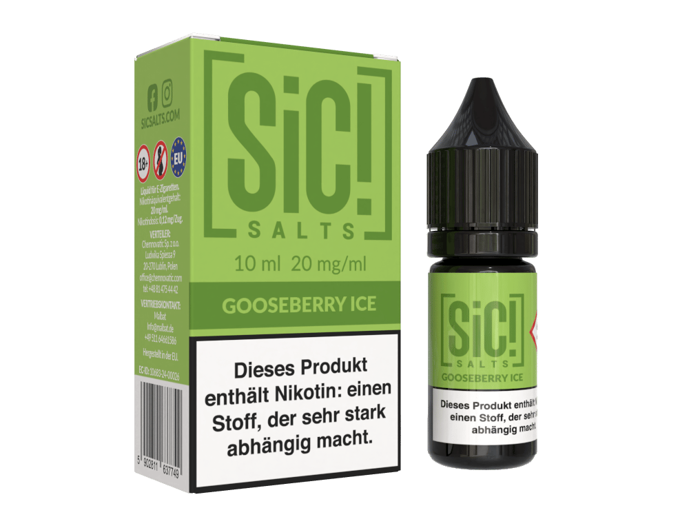 SiC! Salts - Gooseberry Ice - Nikotinsalz Liquid 20 mg/ml 5er Packung