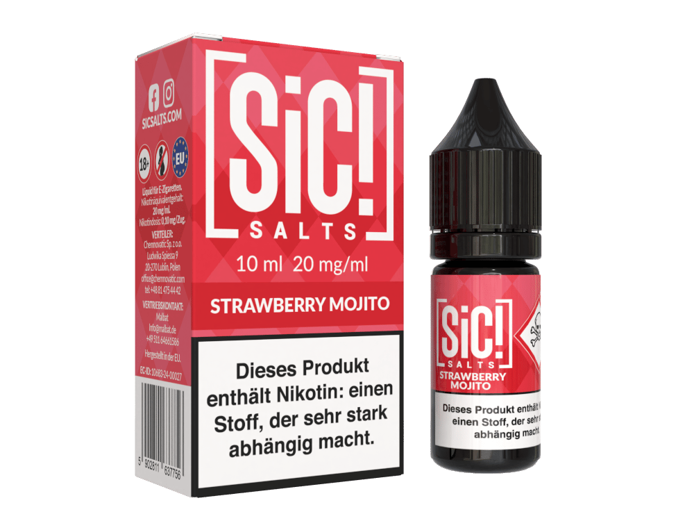 SiC! Salts - Strawberry Mojito - Nikotinsalz Liquid 20 mg/ml