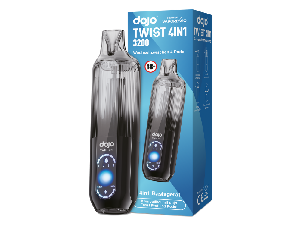 Vaporesso - Dojo - Twist 4in1 Akku 950 mAh (Basisgerät) schwarz 10er Packung