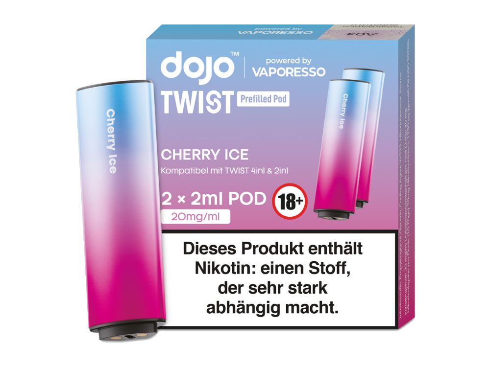 Vaporesso - Dojo - Twist Pod Cherry Ice 20 mg/ml (2 Stück pro Packung) 10er Packung