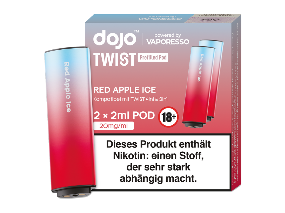 Vaporesso - Dojo - Twist Pod Red Apple Ice 20 mg/ml (2 Stück pro Packung) 10er Packung