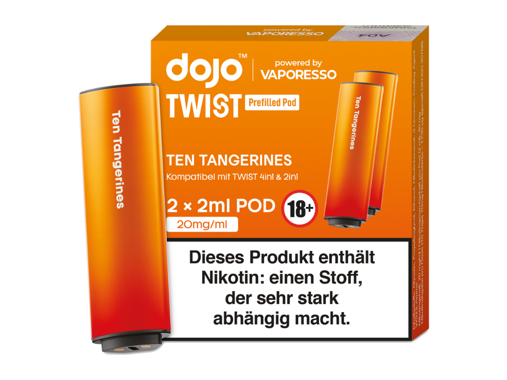 Vaporesso - Dojo - Twist Pod Ten Tangerines 20 mg/ml (2 Stück pro Packung) 10er Packung
