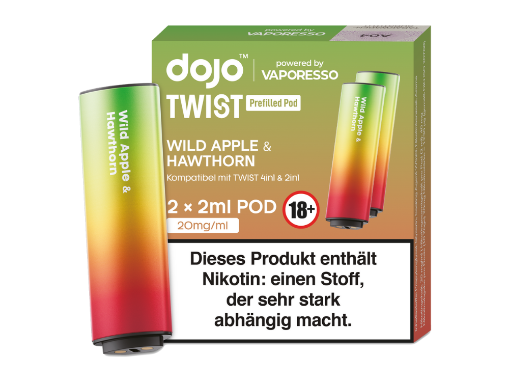 Vaporesso - Dojo - Twist Pod Wild Apple Hawthorn 20 mg/ml (2 Stück pro Packung) 10er Packung