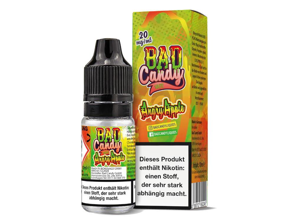 Bad Candy Liquids - Angry Apple - Nikotinsalz Liquid 20 mg/ml 10er Packung
