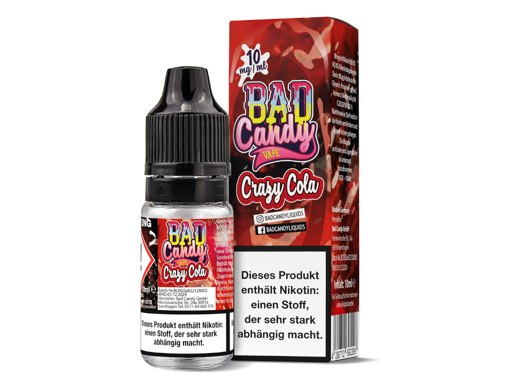Bad Candy Liquids - Crazy Cola - Nikotinsalz Liquid 10 mg/ml 10er Packung