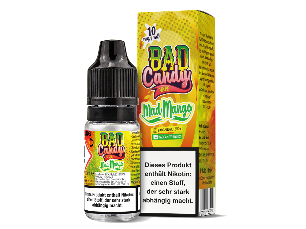 Bad Candy Liquids - Mad Mango - Nikotinsalz Liquid 10 mg/ml 10er Packung