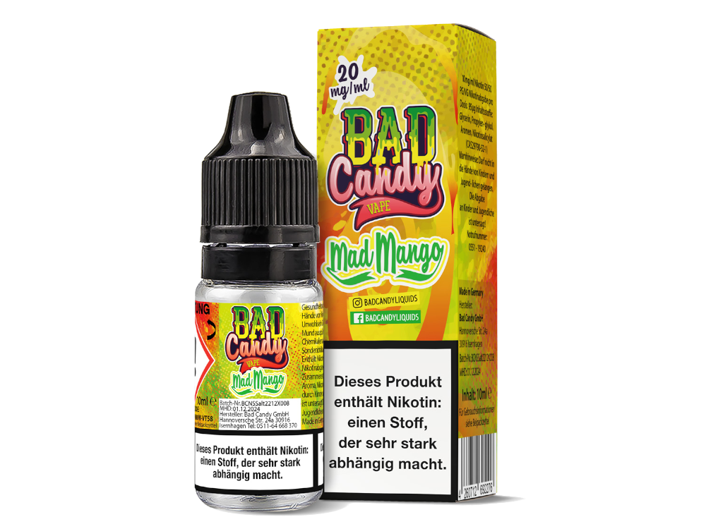 Bad Candy Liquids - Mad Mango - Nikotinsalz Liquid 20 mg/ml 10er Packung